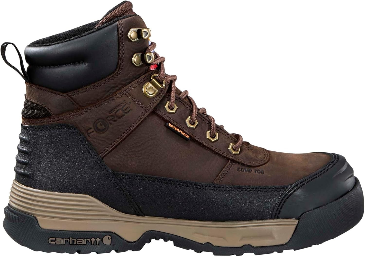 imageCarhartt Mens Force Waterproof Insulated Work BootsDark Brown