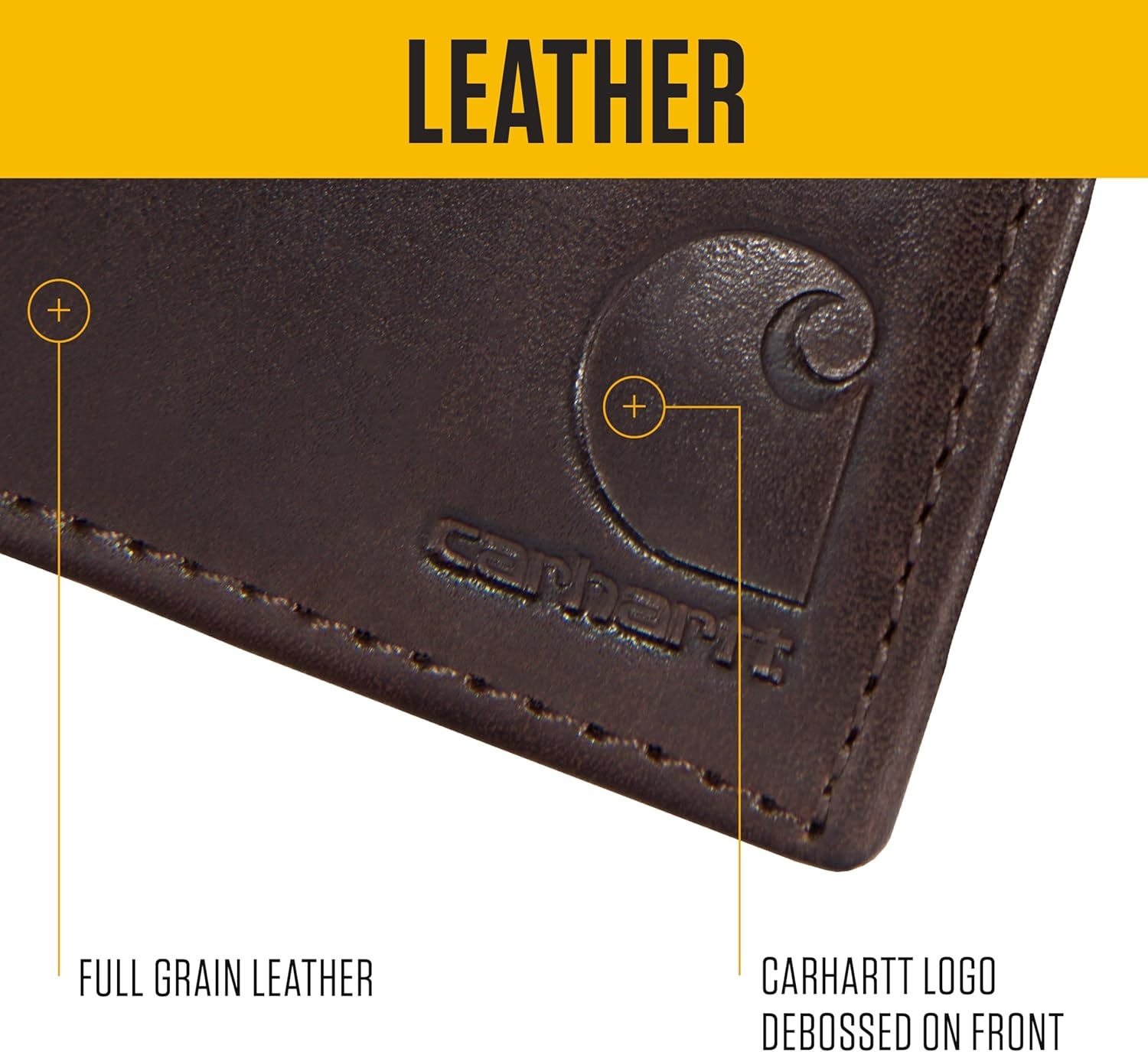 imageCarhartt Mens Oil Tan Leather Wallet Front Pocket Passcase amp Trifold Designs LongLasting Construction Gifts for MenBifold