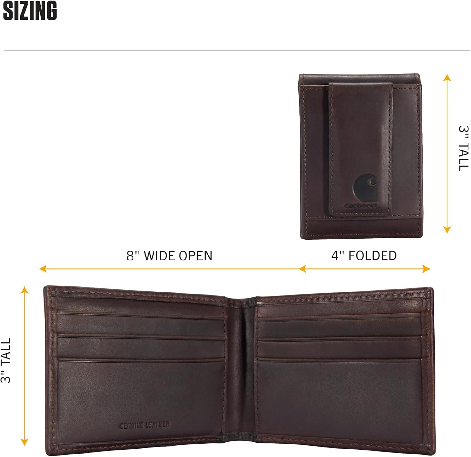 imageCarhartt Mens Oil Tan Leather Wallet Front Pocket Passcase amp Trifold Designs LongLasting Construction Gifts for MenFront Pocket