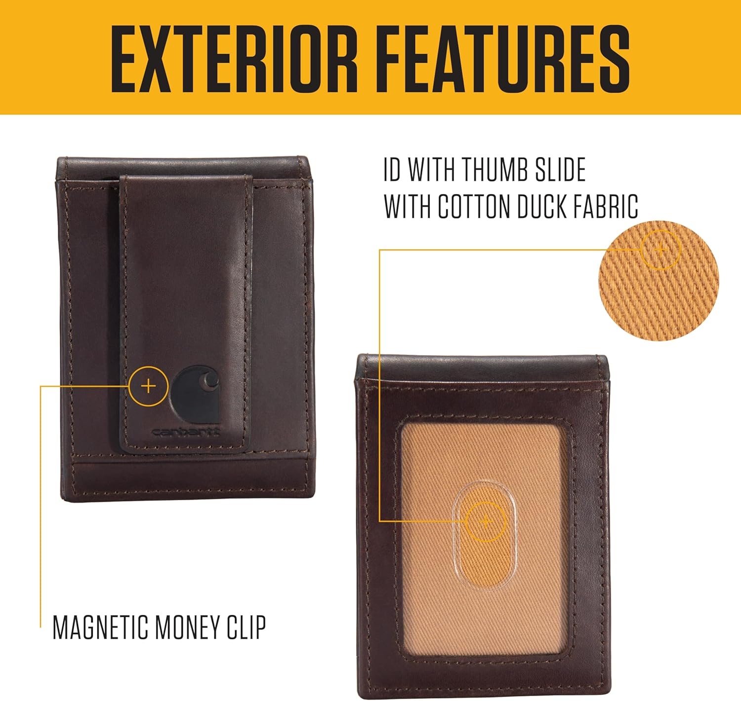 imageCarhartt Mens Oil Tan Leather Wallet Front Pocket Passcase amp Trifold Designs LongLasting Construction Gifts for MenFront Pocket