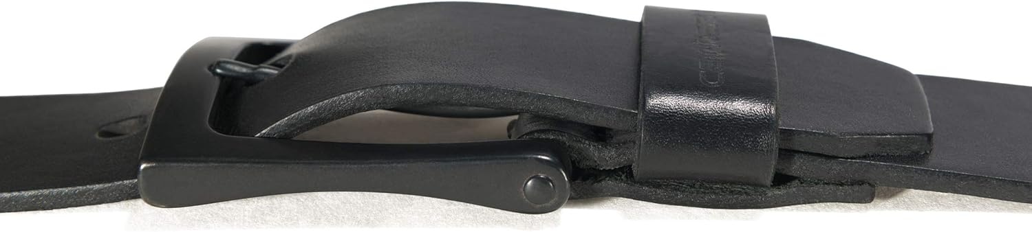 imageCarhartt Mens Rugged Burnished Leather Box BeltsBlack