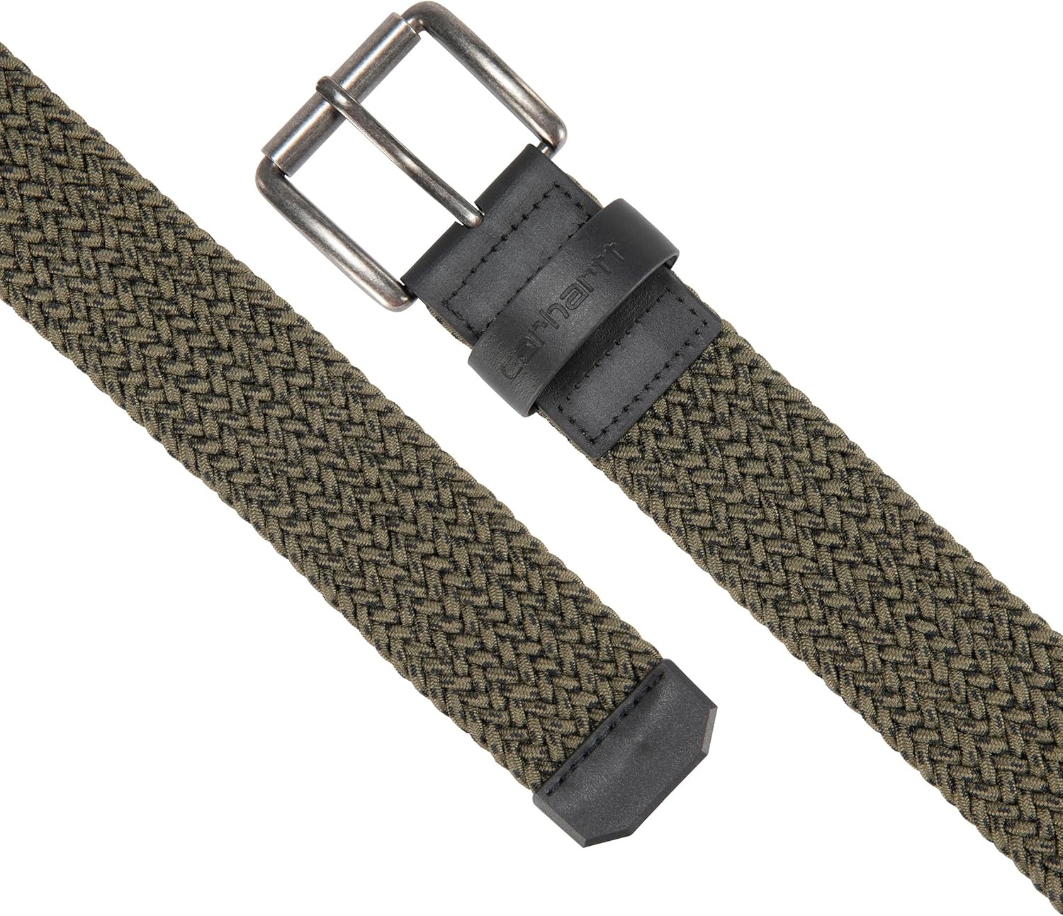 imageCarhartt Mens Rugged Flex Nylon Webbing BeltRugged Flex Nylon Cord Braided Army Green
