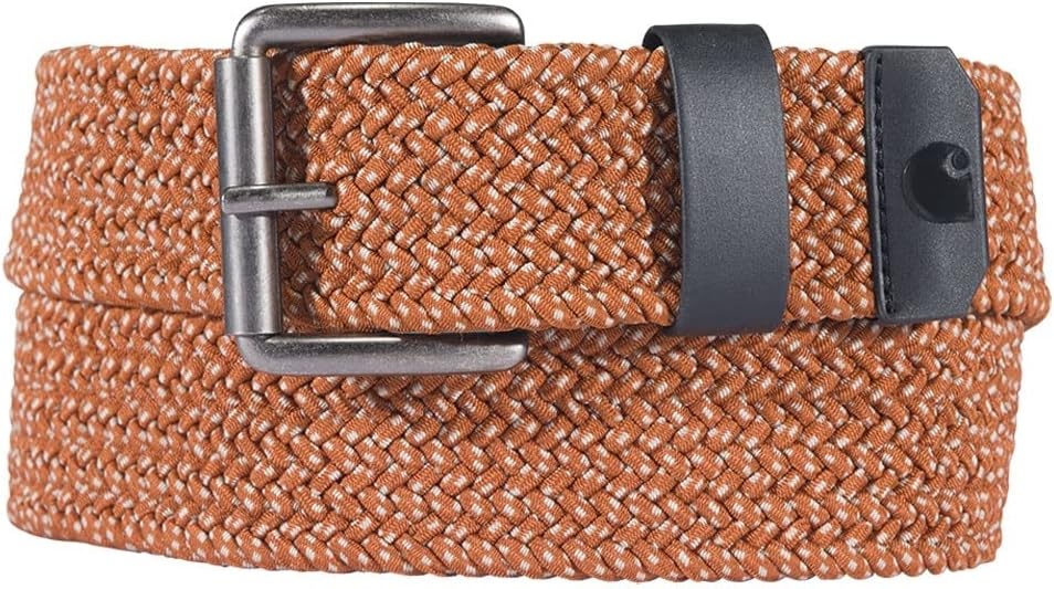 imageCarhartt Mens Rugged Flex Nylon Webbing BeltRugged Flex Nylon Cord Braided Burnt Sienna