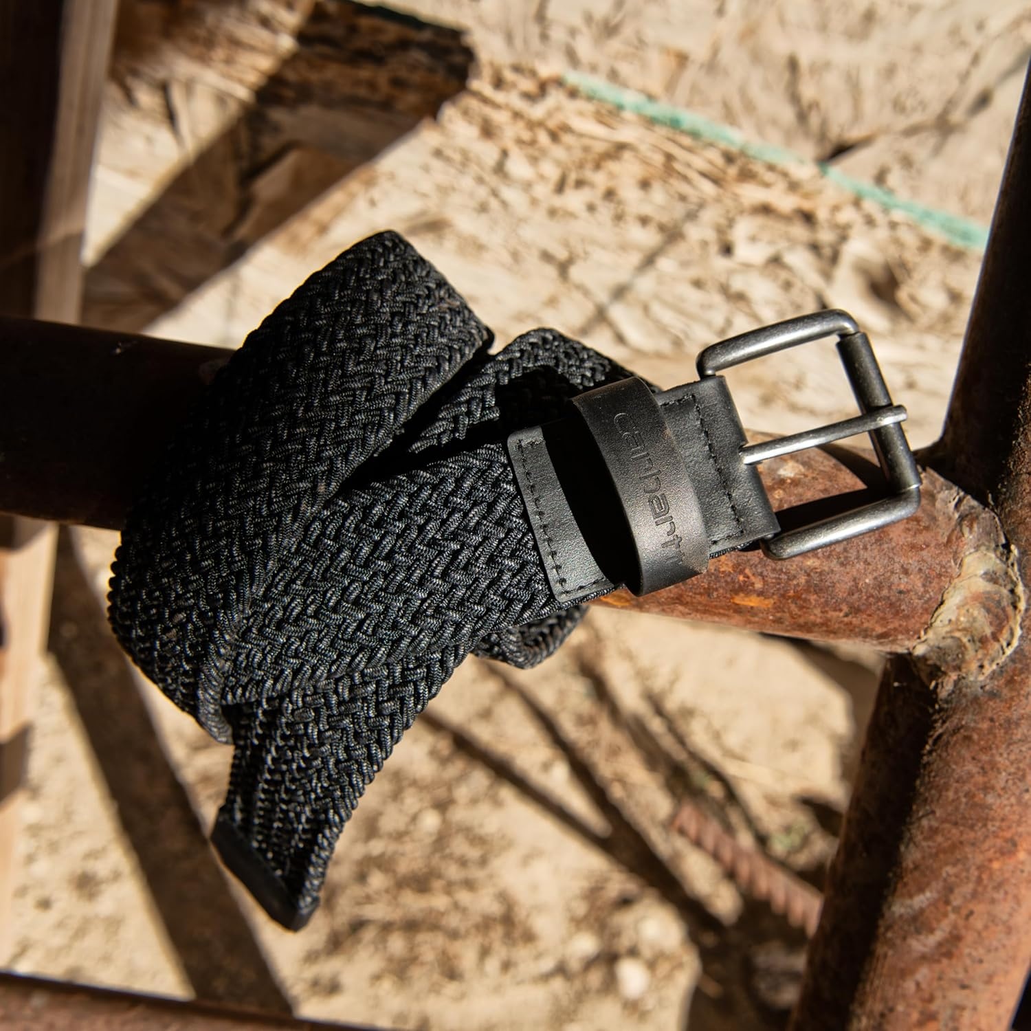 imageCarhartt Mens Rugged Flex Nylon Webbing BeltRugged Flex Nylon Cord Braided Burnt Sienna