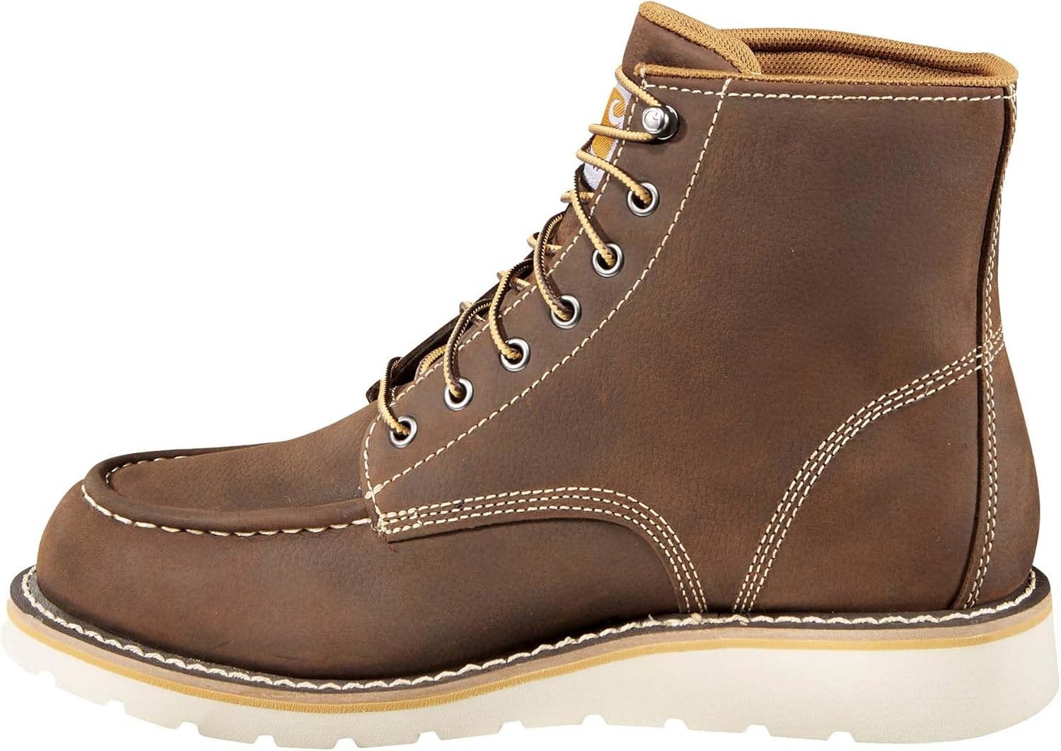 imageCarhartt Mens Waterproof 6 Moc Steel Toe Wedge Work BootDark Brown Oil Tanned