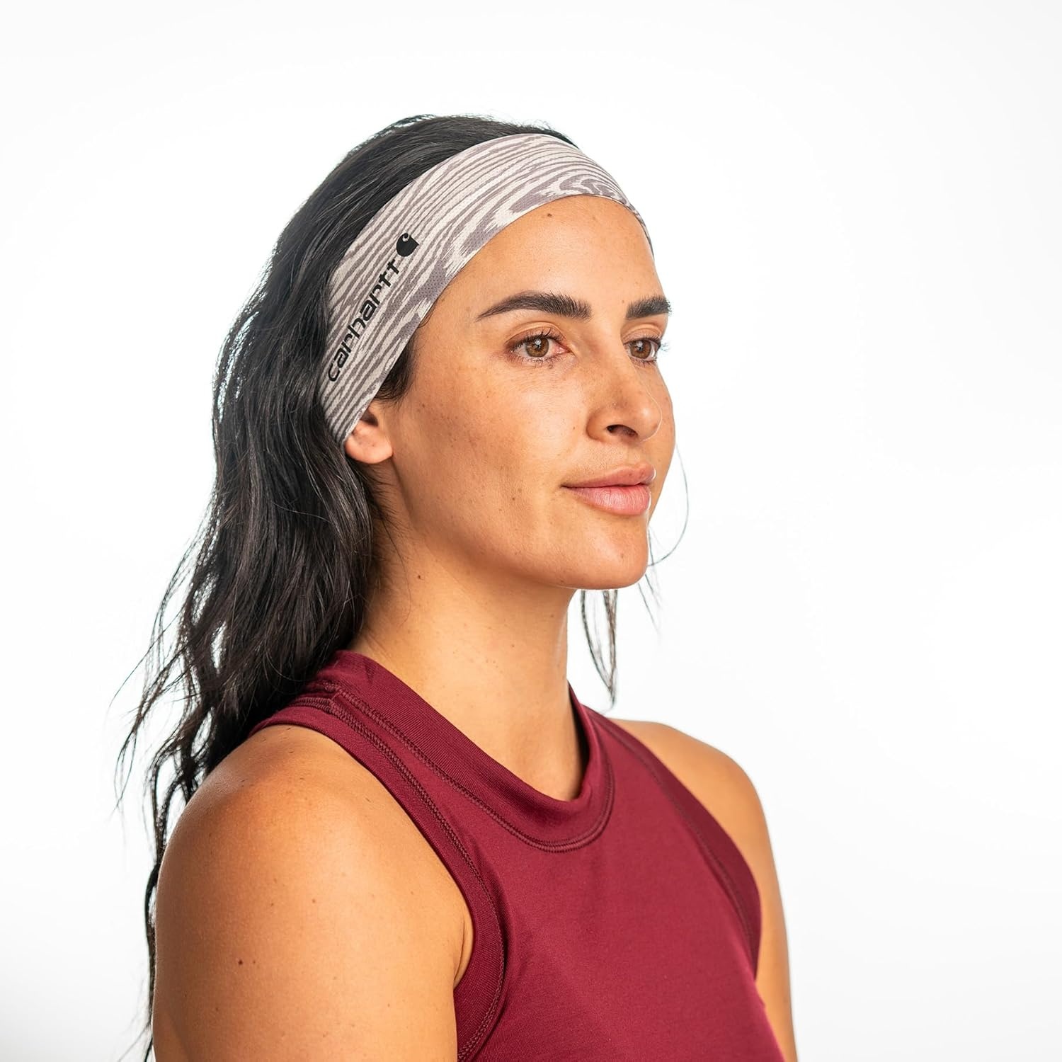 imageCarhartt UnisexAdult Force UPF Lightweight Headband Moonstone One SizeWoodgrain PrintLight GreyGrey Cloud