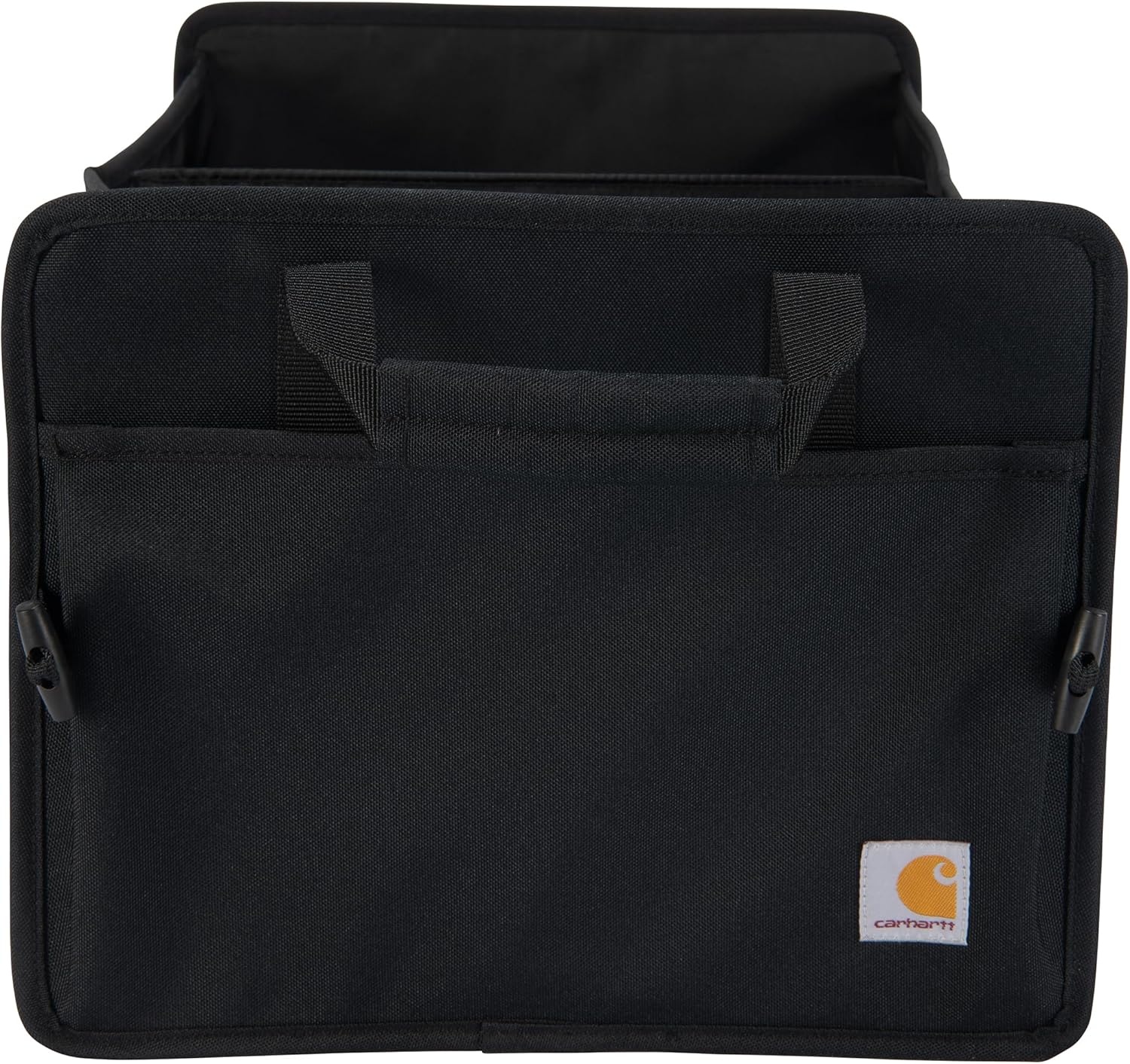 imageCarhartt Universal Collapsible Cargo Trunk Organizer Portable Accessory Storage Organizer for Automotive SUV Trucks amp Cars Black One SizeBlack