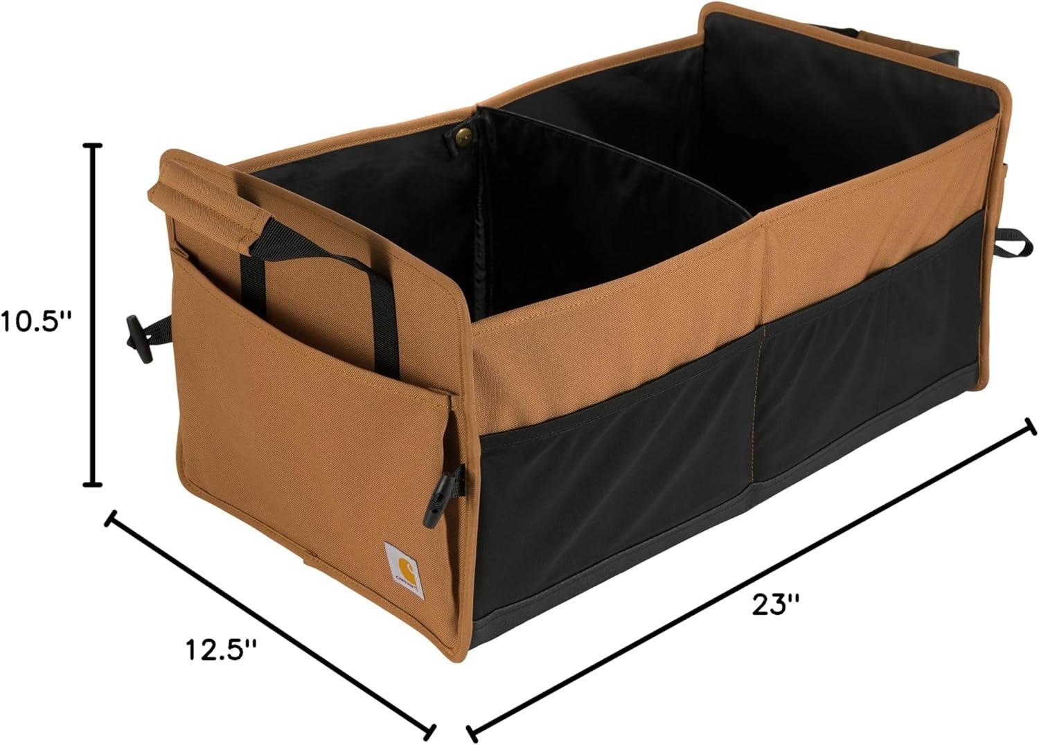 imageCarhartt Universal Collapsible Cargo Trunk Organizer Portable Accessory Storage Organizer for Automotive SUV Trucks amp Cars Black One SizeCarhartt Brown