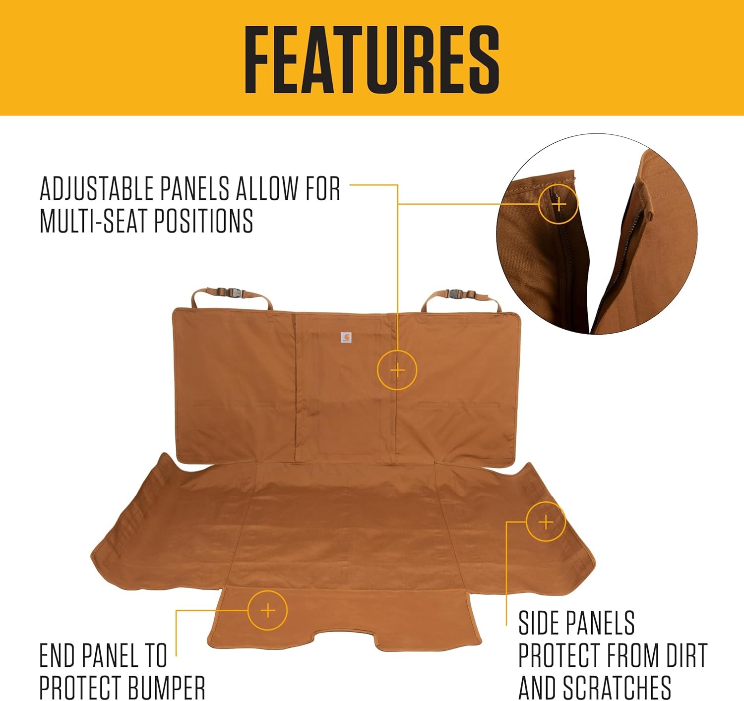 imageCarhartt Universal Fitted Nylon Duck Cargo Liner Durable WaterRepellent Liner Fits a Variety of Cargo Area Sizes BlackBlack