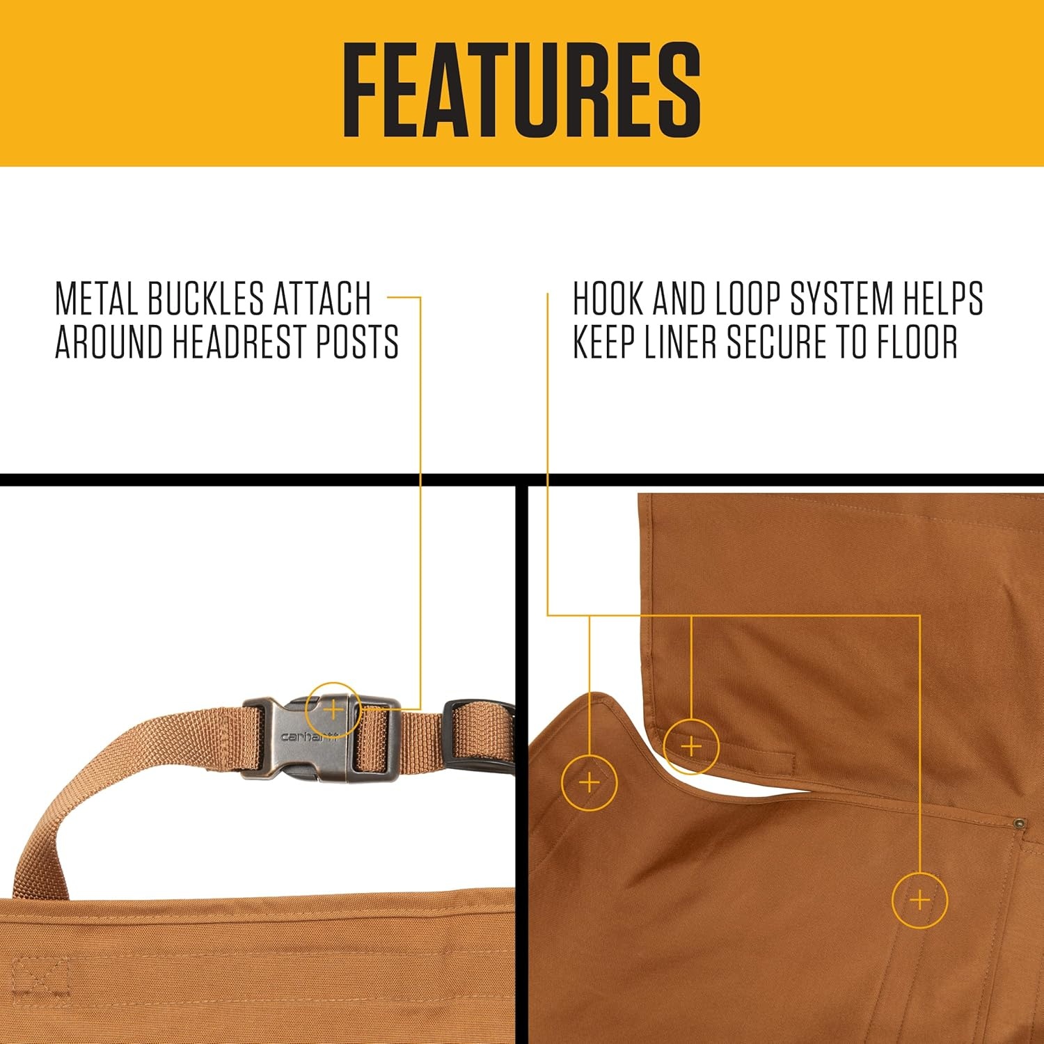 imageCarhartt Universal Fitted Nylon Duck Cargo Liner Durable WaterRepellent Liner Fits a Variety of Cargo Area Sizes BlackCarhartt Brown