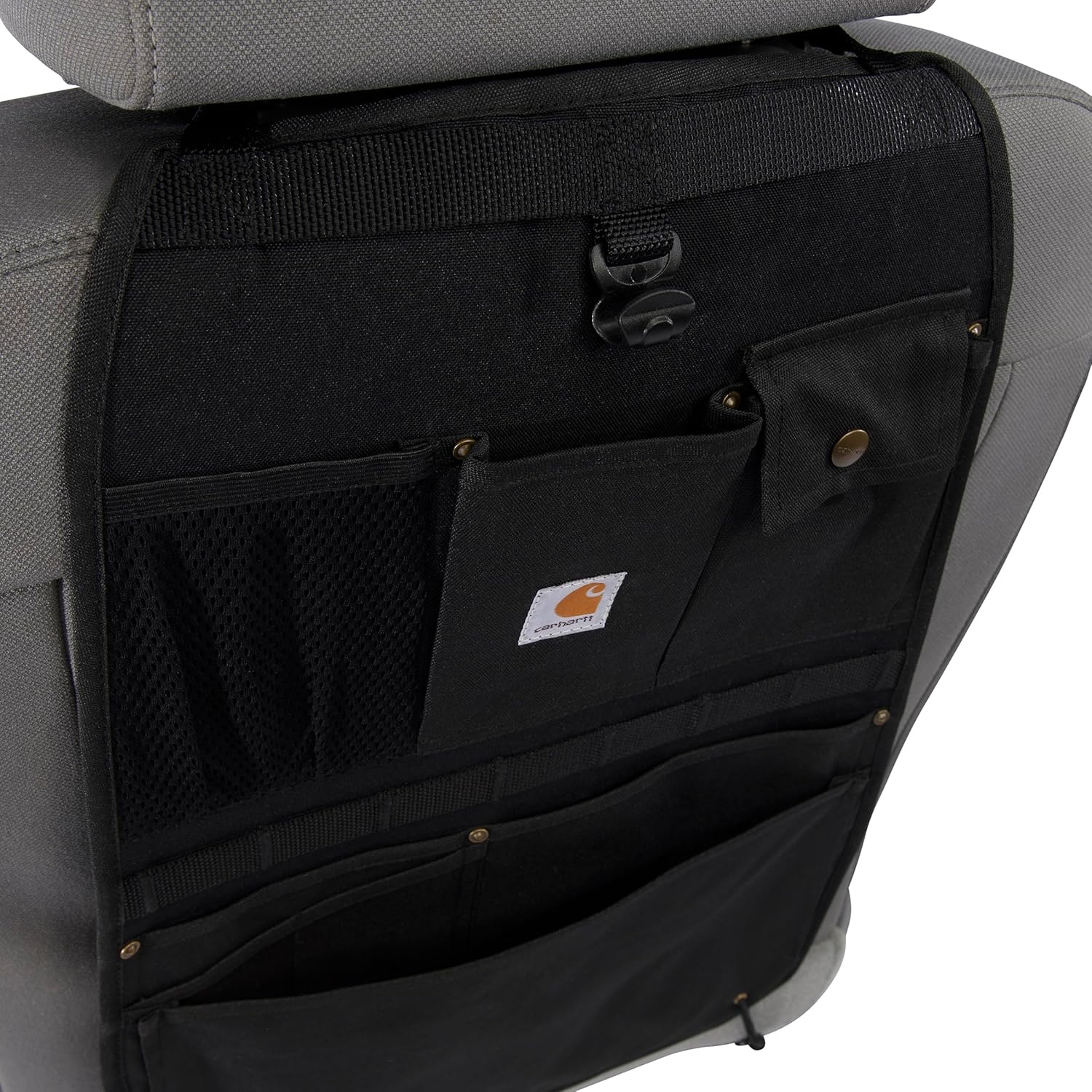 imageCarhartt Universal Nylon Duck Automotive Seat Back Organizer Organization for Work and Kids GravelBlack