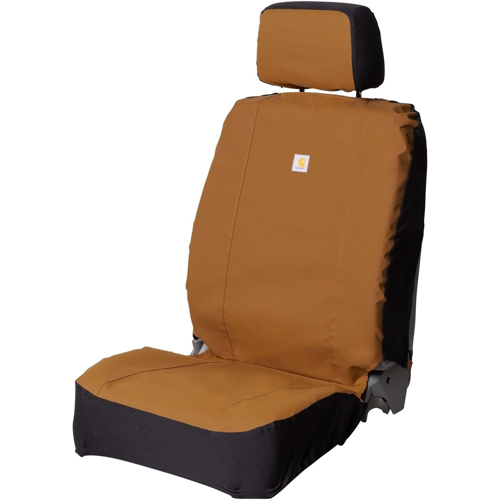 imageCarhartt 700D Nylon Duck Canvas Fitted Bucket Seat Cover Durable Seat Protection with Rain Defender CharcoalCarhartt Brown