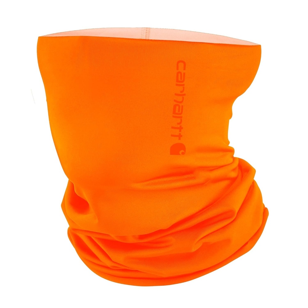imageCarhartt Force AllSeason Neck Gaiter Steel Plate PrintGrey CloudBlack One SizeBrite Orange
