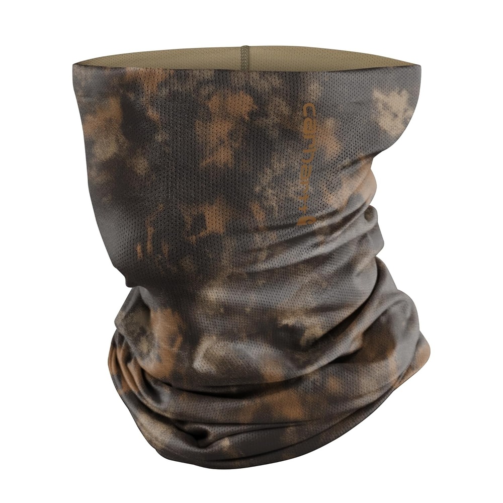 imageCarhartt Force Lightweight Neck Gaiter Tree CamoBurnt Olive One SizeWatercolor Camo PrintbrownDark Brown