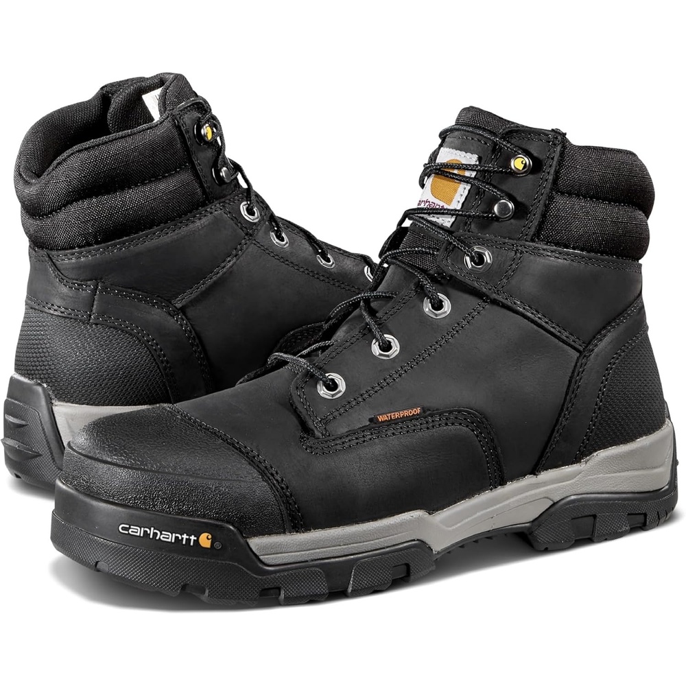 imageCarhartt Ground Force 6 Waterproof Composite Toe Boot Durable SlipResistant Outsole with Rubber Heel Composite Safety Toe and Insite FootbedBlack