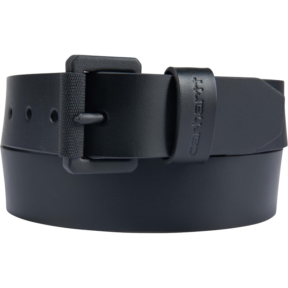imageCarhartt Mens Casual Top Grain Bridle Leather Belts WAntique Nickel and Knurled Roller BuckleBlackBlack Buckle