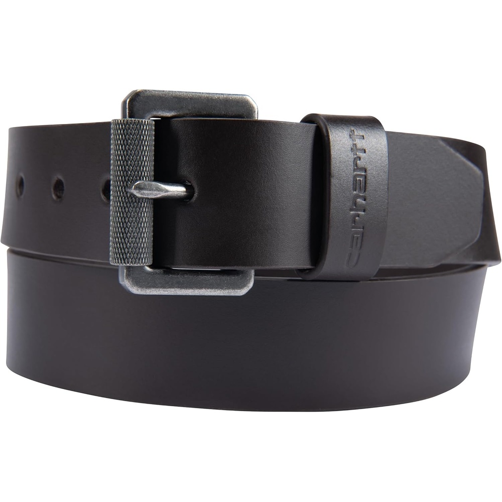 imageCarhartt Mens Casual Top Grain Bridle Leather Belts WAntique Nickel and Knurled Roller BuckleBrown
