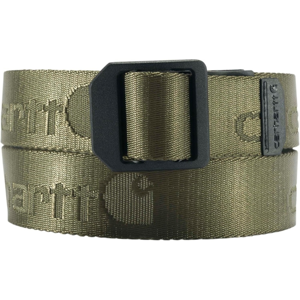imageCarhartt Mens Durable Nylon Webbing Belts Wa Slim Profile DesignLadder Lock Army Green