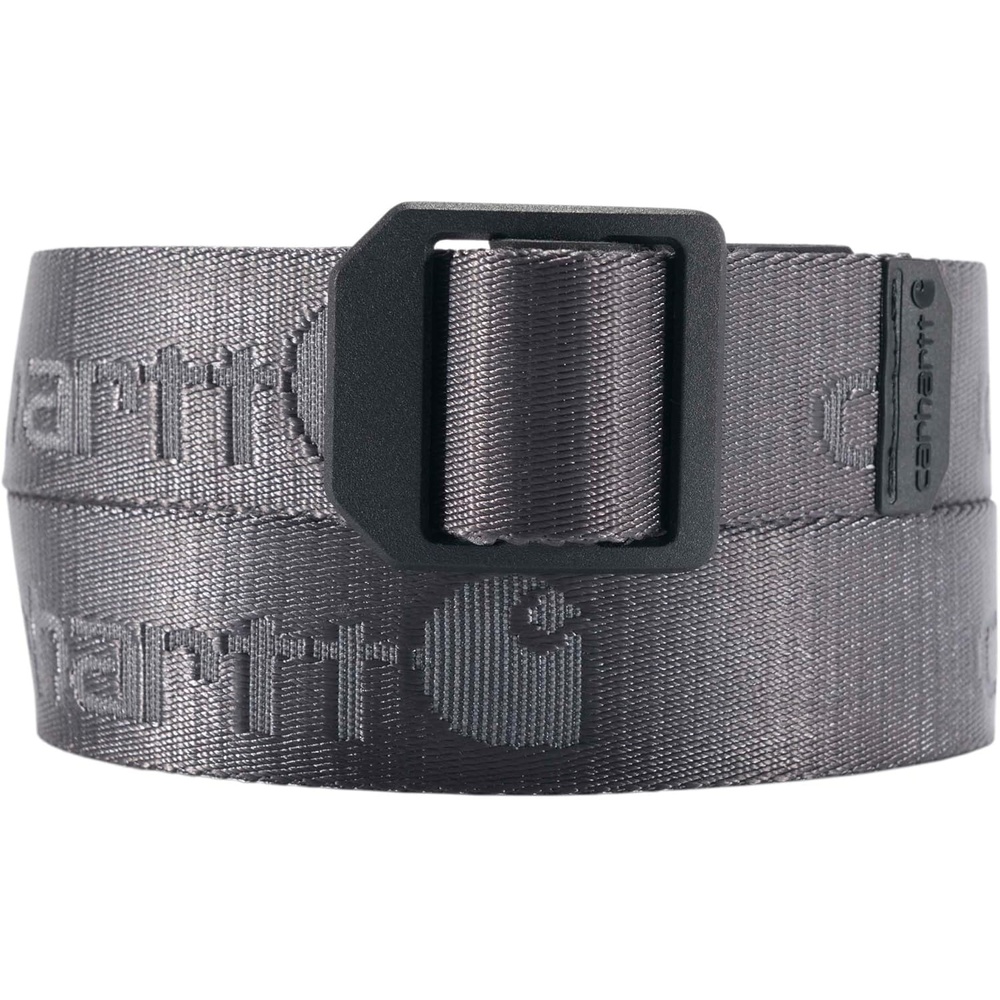 imageCarhartt Mens Durable Nylon Webbing Belts Wa Slim Profile DesignLadder Lock Gravel
