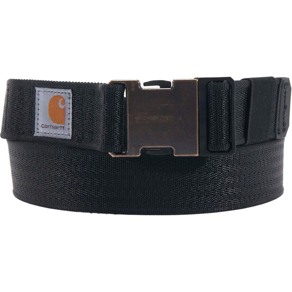 imageCarhartt Mens Durable Nylon Webbing Belts Wa Slim Profile DesignRugged Flex Black