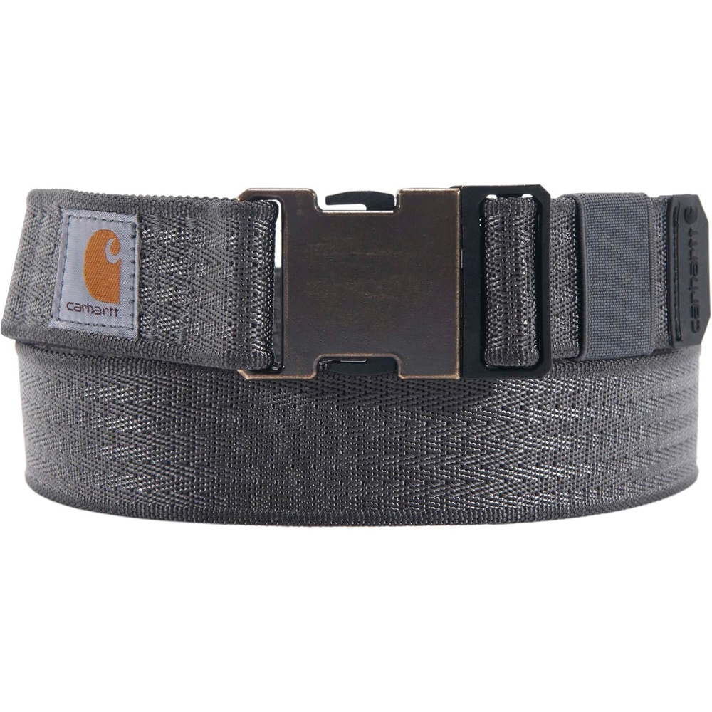 imageCarhartt Mens Durable Nylon Webbing Belts Wa Slim Profile DesignRugged Flex Gravel