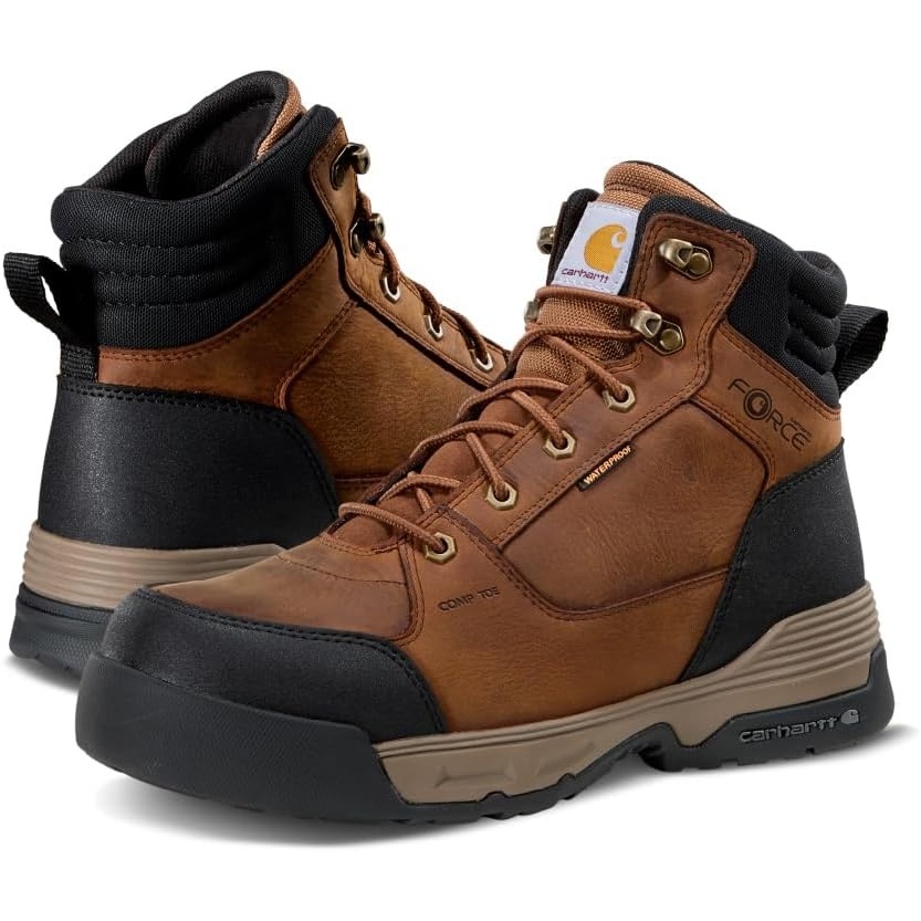 imageCarhartt Mens Force HD 6 Waterproof CompositeToe Work BootBrown