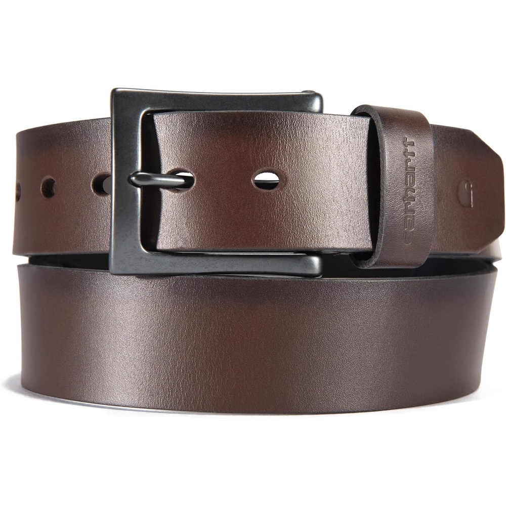 imageCarhartt Mens Rugged Burnished Leather Box BeltsBrown