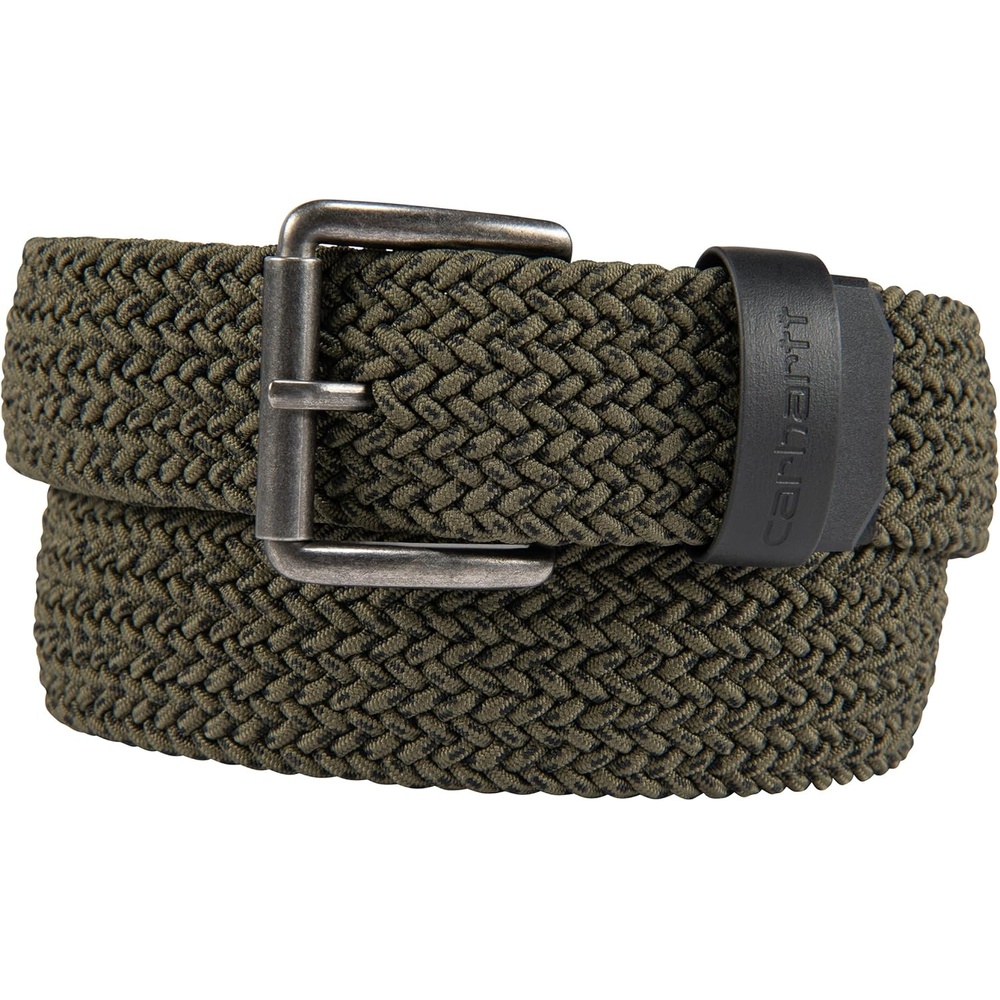imageCarhartt Mens Rugged Flex Nylon Webbing BeltRugged Flex Nylon Cord Braided Army Green