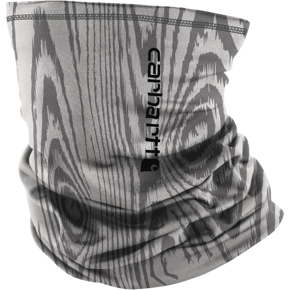 imageCarhartt Mens UP0258U Force Heavyweight Neck GaiterWoodgrain Printlight GreyGrey Cloud