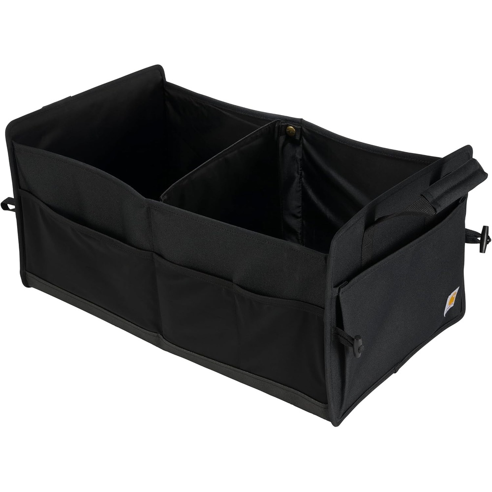 imageCarhartt Universal Collapsible Cargo Trunk Organizer Portable Accessory Storage Organizer for Automotive SUV Trucks amp Cars Black One SizeBlack