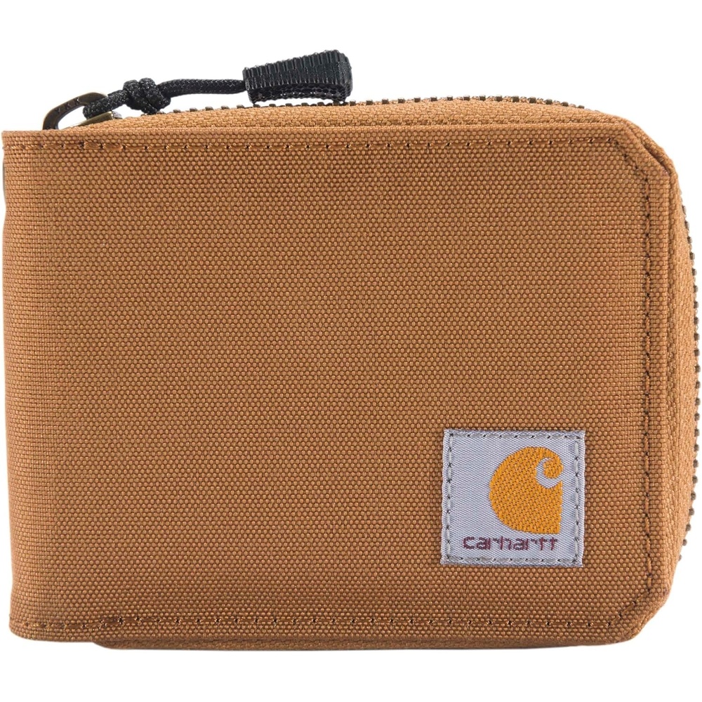 imageCarhartt Womens 700D Nylon Duck Zippered Wallets Bifold and Card Keeper OptionsCarhartt Brown Bifold