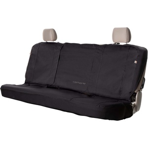 Carhartt 700D Nylon Duck Canvas Automotive Bench Seat Covers, Durable Fitted Full-Size Bench Seat Protection with Rain Defender, Charcoal(Black)