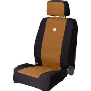 Carhartt 700D Nylon Duck Canvas Fitted Bucket Seat Cover, Durable Seat Protection with Rain Defender, Charcoal(Black and Carhartt Brown)