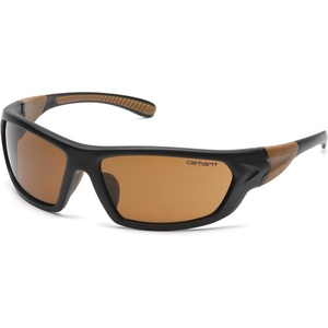 Carhartt CHB218DCC Carbondale SAFETY Glasses, Black/Tan Frame, Sandstone Bronze Lens