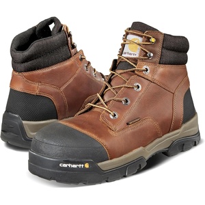 Carhartt Ground Force 6” Waterproof Composite Toe Boot – Durable Slip-Resistant Outsole with Rubber Heel, Composite Safety Toe, and Insite Footbed(Red/Brown)