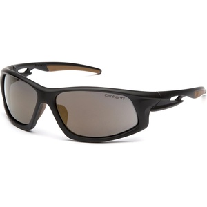 Carhartt Ironside Safety Glasses, Retail Clamshell Packaging, Black/Tan Frame, Sandstone Bronze Anti-Fog Lens(Antique Mirror Anti-fog Lens/ Black-tan Frame With Retail Clamshell Packaging)