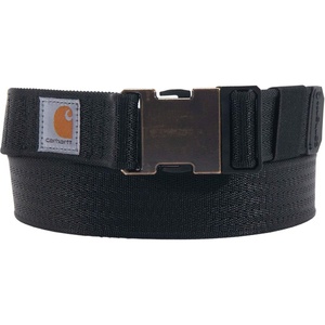 Carhartt Men’s Durable Nylon Webbing Belts, W/a Slim Profile Design(Rugged Flex (Black))