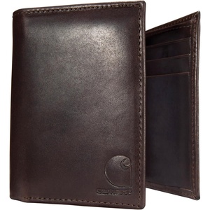 Carhartt Men’s Oil Tan Leather Wallet, Front Pocket, Passcase & Trifold Designs, Long-Lasting Construction, Gifts for Men(Trifold)