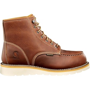 Carhartt Men’s Waterproof 6″ Moc Steel Toe Wedge Work Boot(Soft Tan Full Grain Leather)