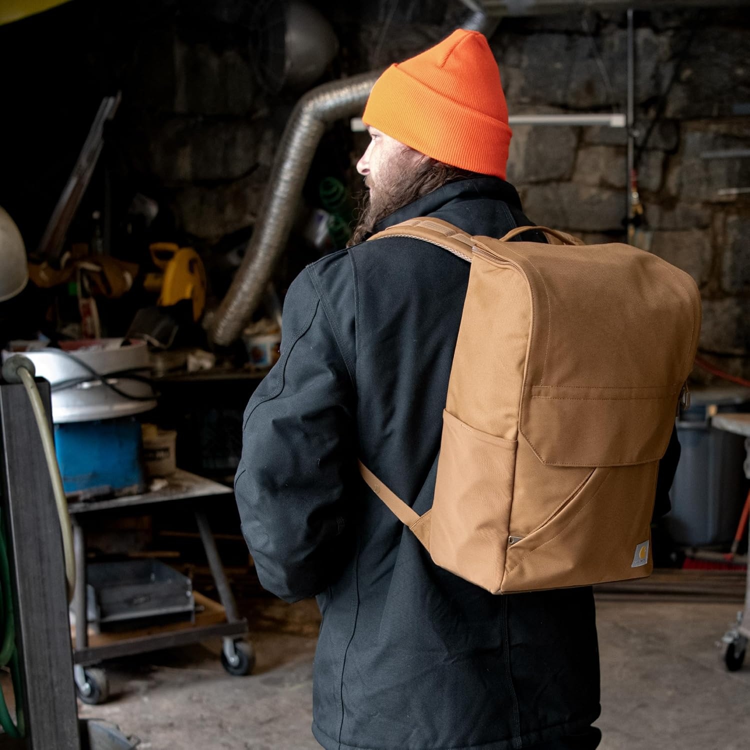image:imageCarhartt 21L TopLoad Backpack Durable Water Resistant Coated Canvas Base W 17 Laptop Sleeve Carhartt BrownBlack