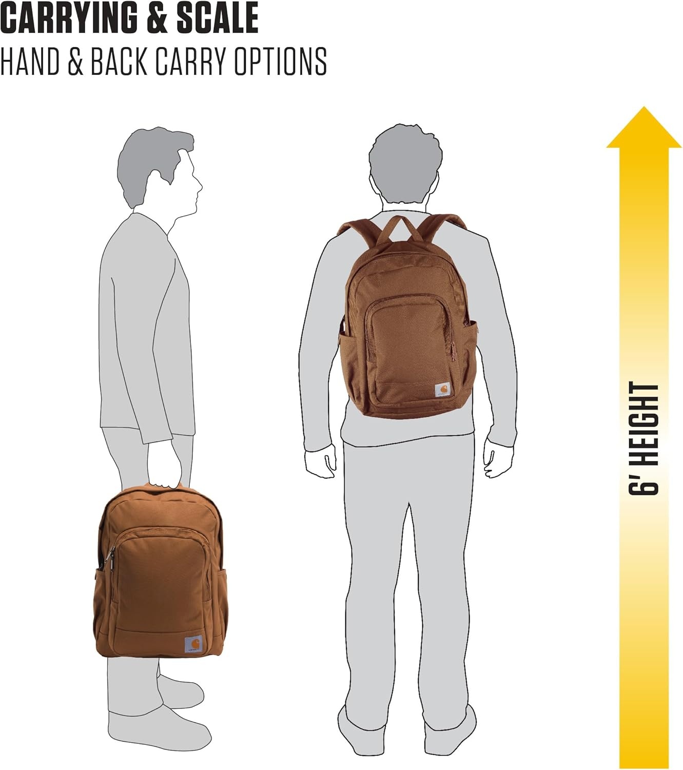 image:imageCarhartt 25L Classic Laptop Backpack Durable WaterResistant Pack W 16 Laptop Sleeve and Multiple Organizational Compartments Carhartt BrownPort