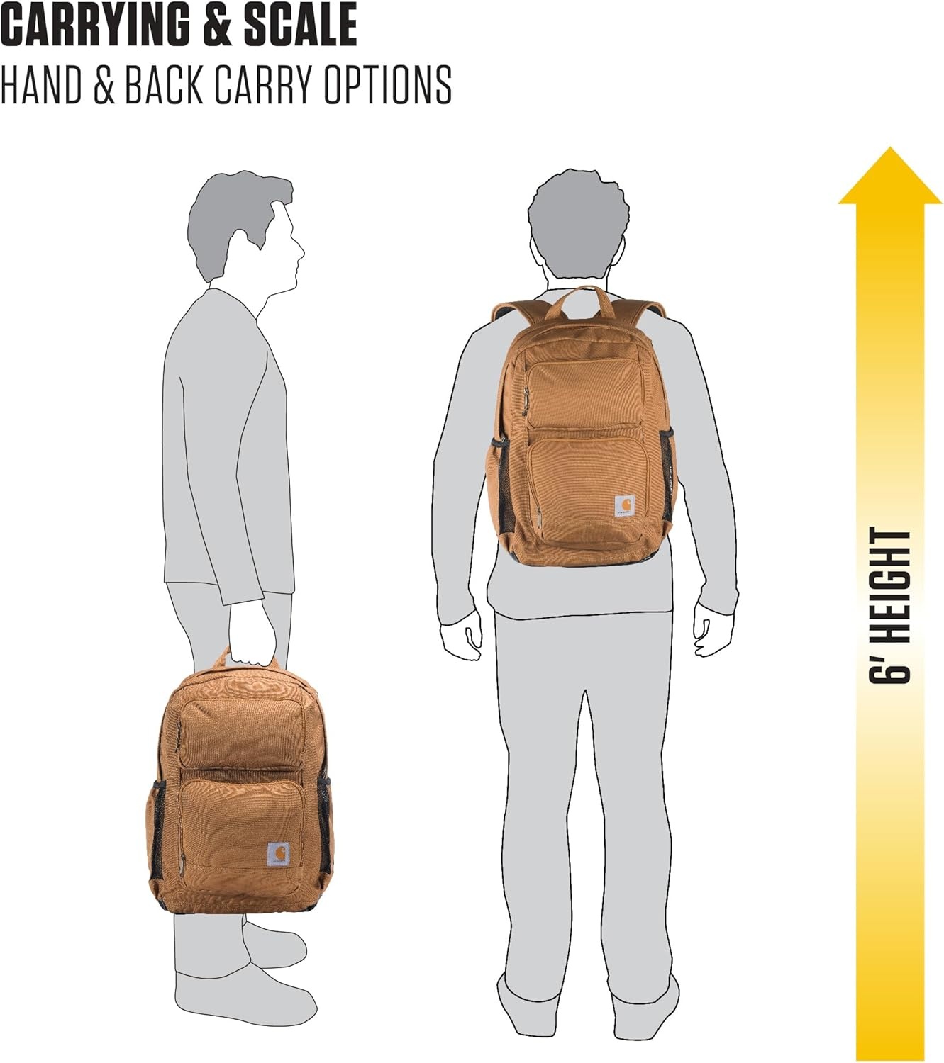 image:imageCarhartt 28L DualCompartment Backpack Durable Pack with 16 Laptop Sleeve and Duravax Abrasion Resistant Base NavyBlack