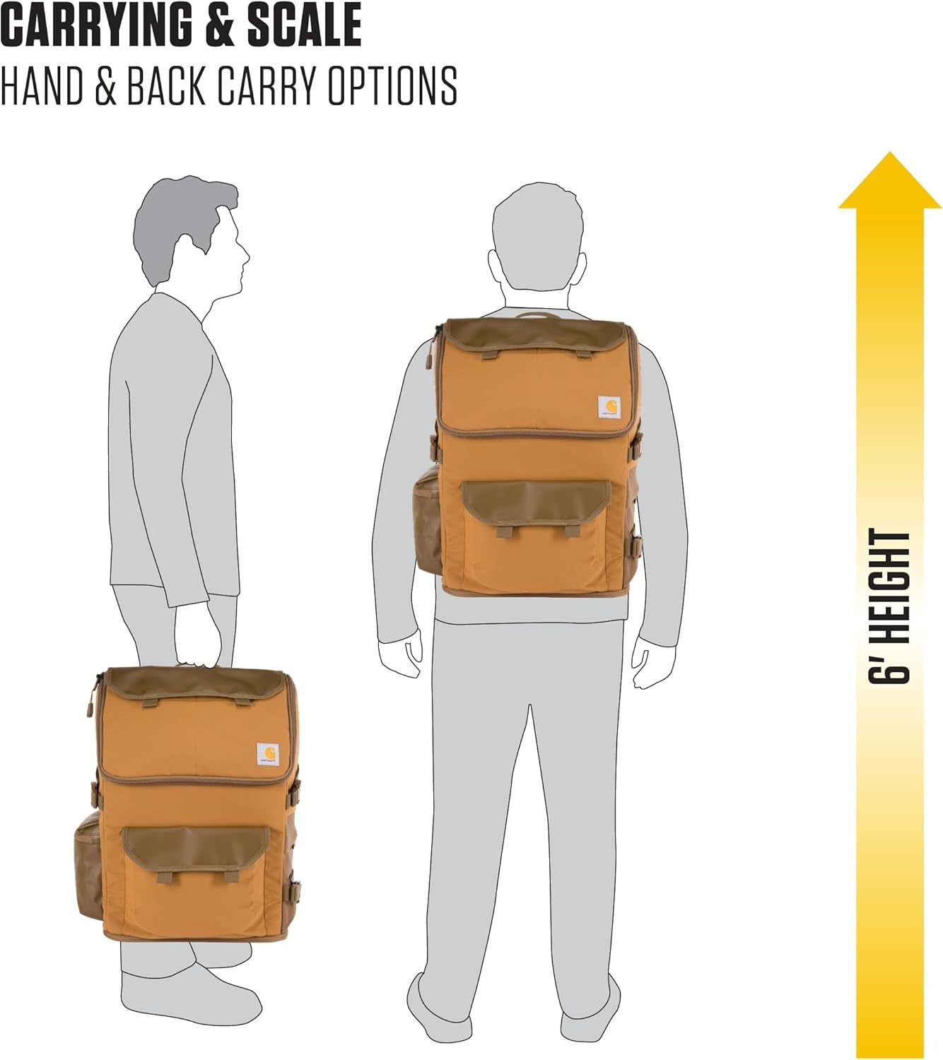 image:imageCarhartt 35L Nylon Workday Backpack Durable WaterResistant Pack with 15 Laptop Sleeve and Adjustable Shoulder Straps TarmacBlack