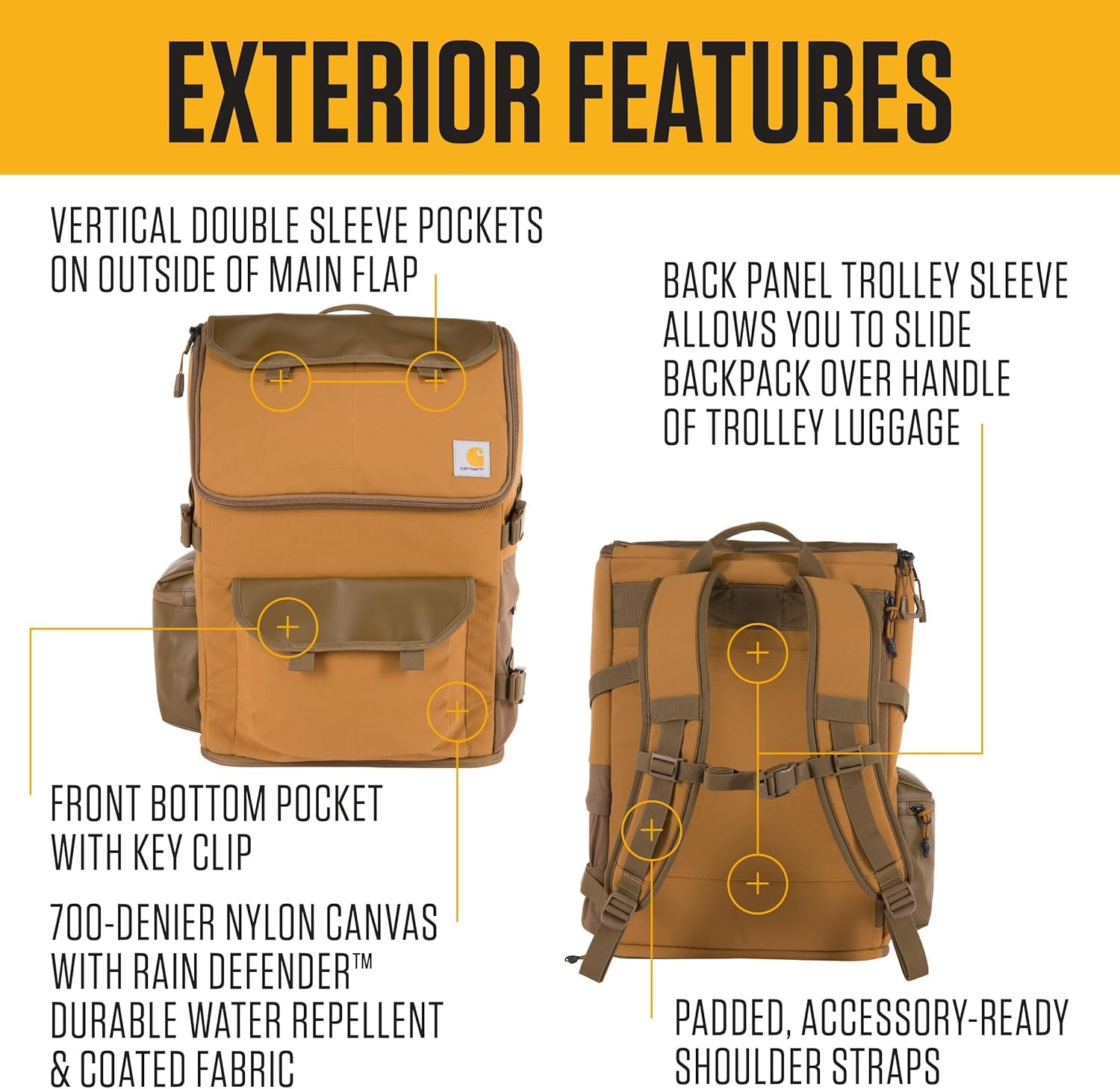 image:imageCarhartt 35L Nylon Workday Backpack Durable WaterResistant Pack with 15 Laptop Sleeve and Adjustable Shoulder Straps TarmacTarmac