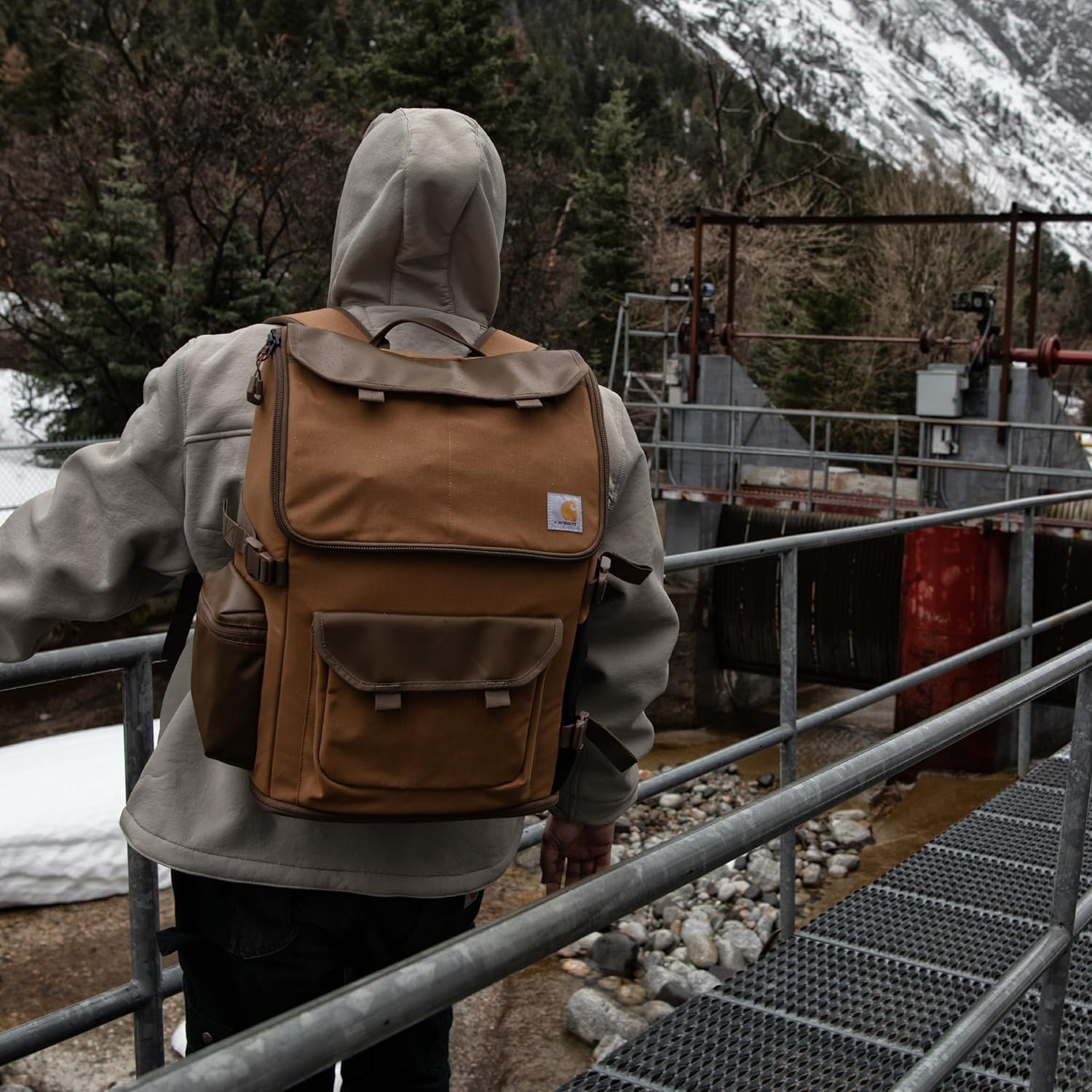 image:imageCarhartt 35L Nylon Workday Backpack Durable WaterResistant Pack with 15 Laptop Sleeve and Adjustable Shoulder Straps TarmacTarmac