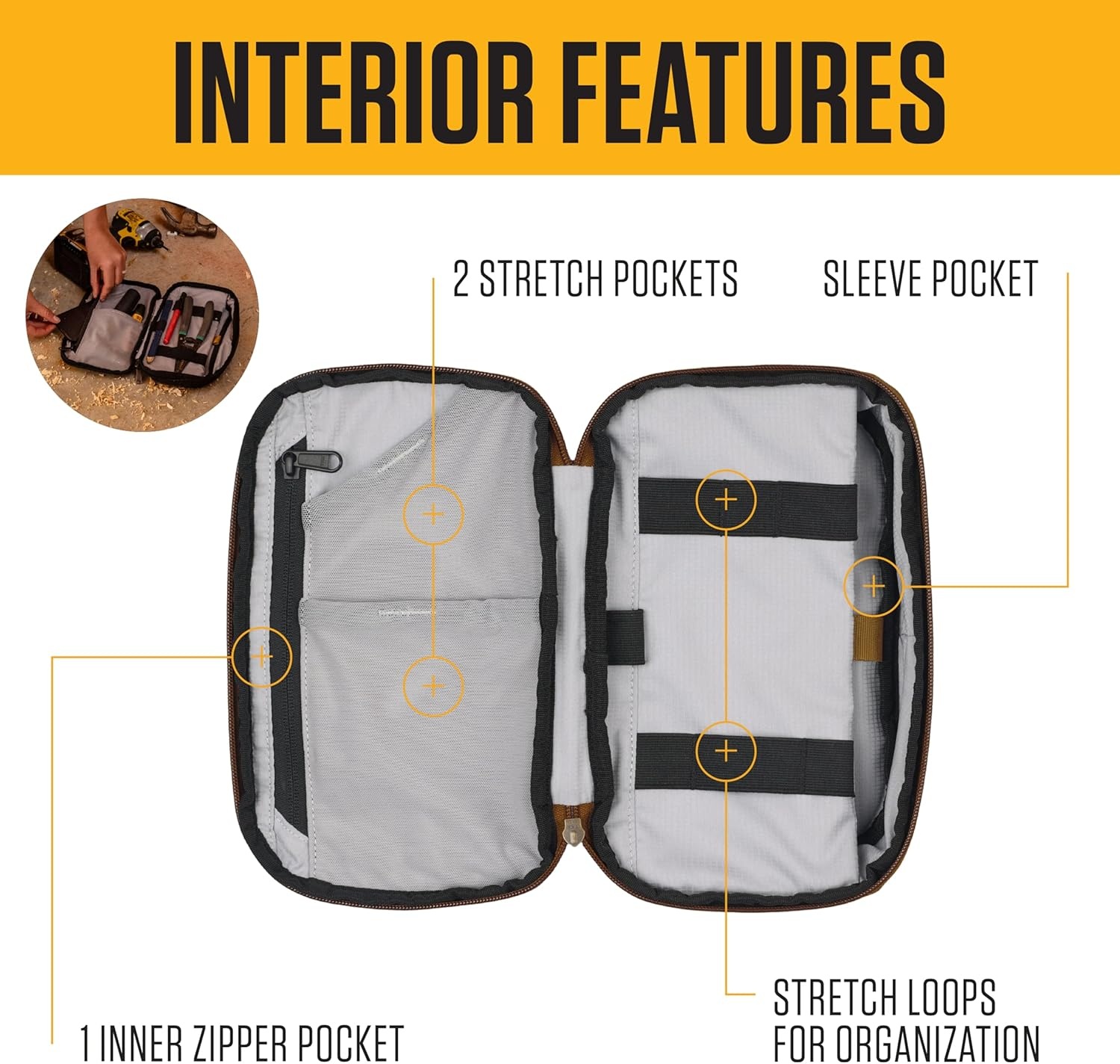 image:imageCarhartt 600Denier Tool Organizer Durable WaterResistant Soft Organizer BlackSoft Organizer Black
