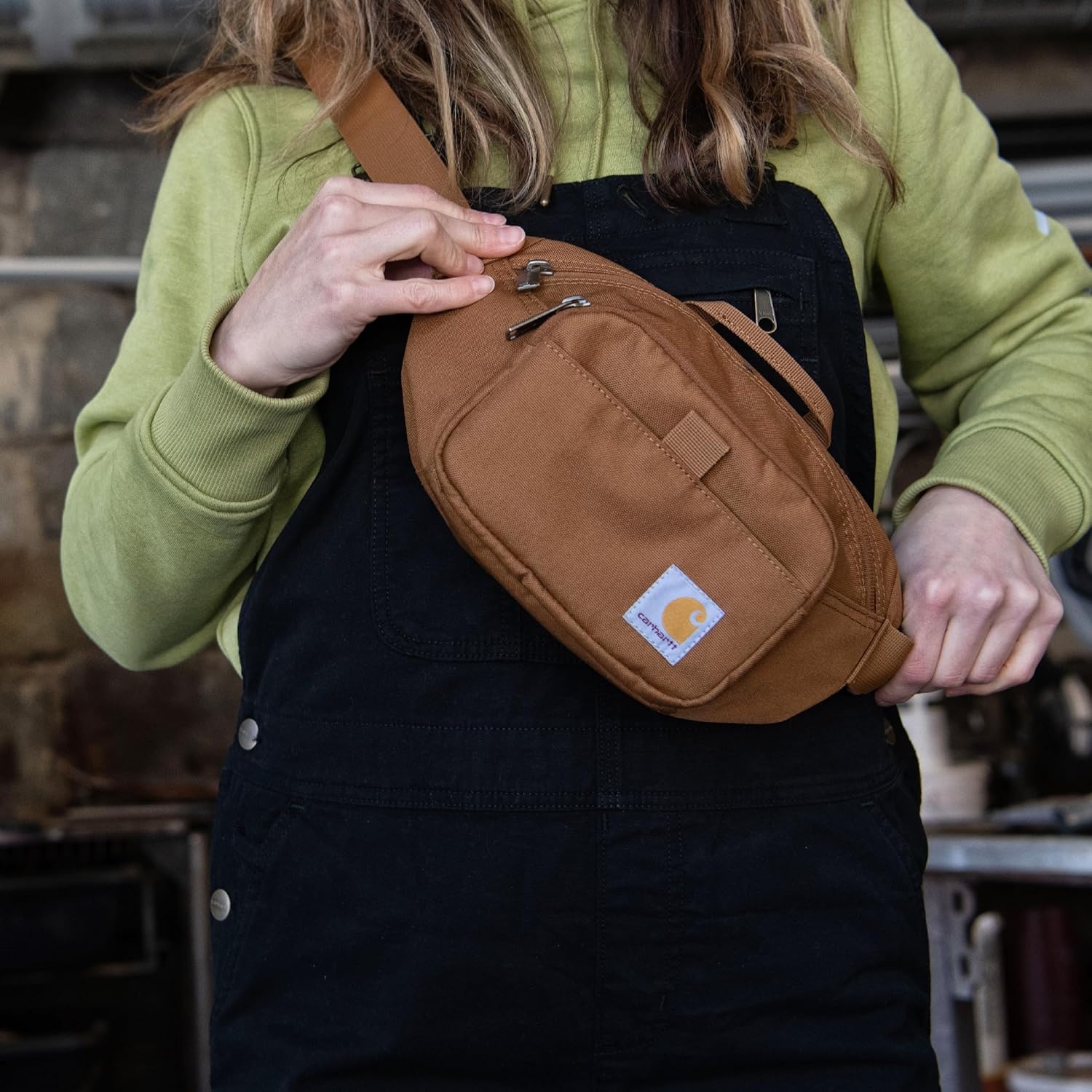image:imageCarhartt Classic Adjustable Sling Bag Durable 600Denier Water Resistant Hip PackEssential Waist Pack Greenstone
