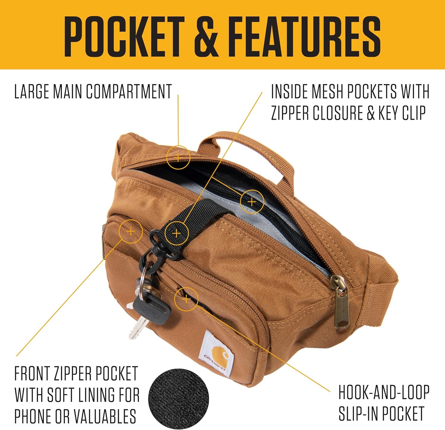 image:imageCarhartt Classic Adjustable Sling Bag Durable 600Denier Water Resistant Hip PackEssential Waist Pack Blind Duck Camo