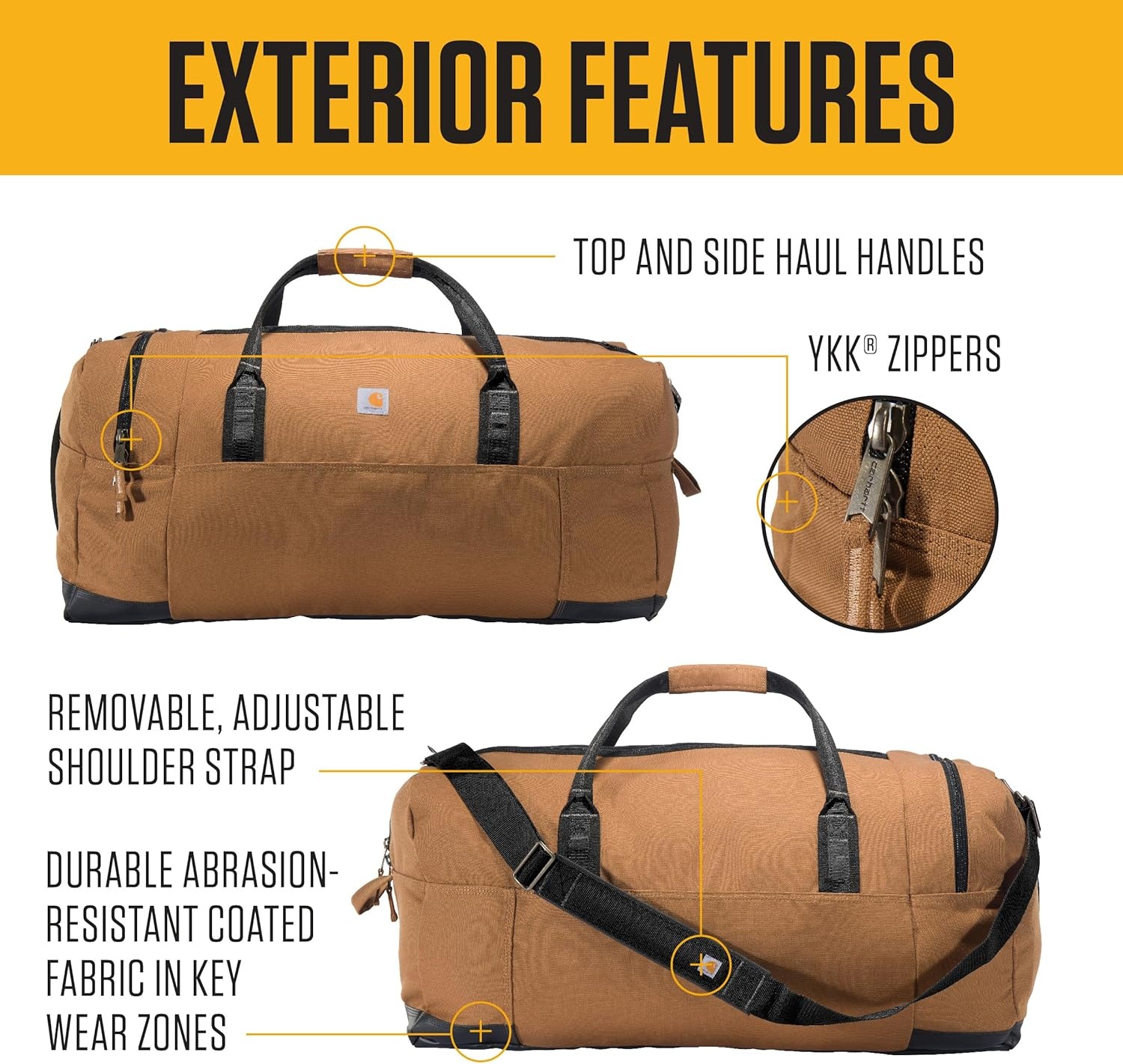 image:imageCarhartt Classic Duffels HeavyDuty Bag for Jobsite Gym and TravelBlack