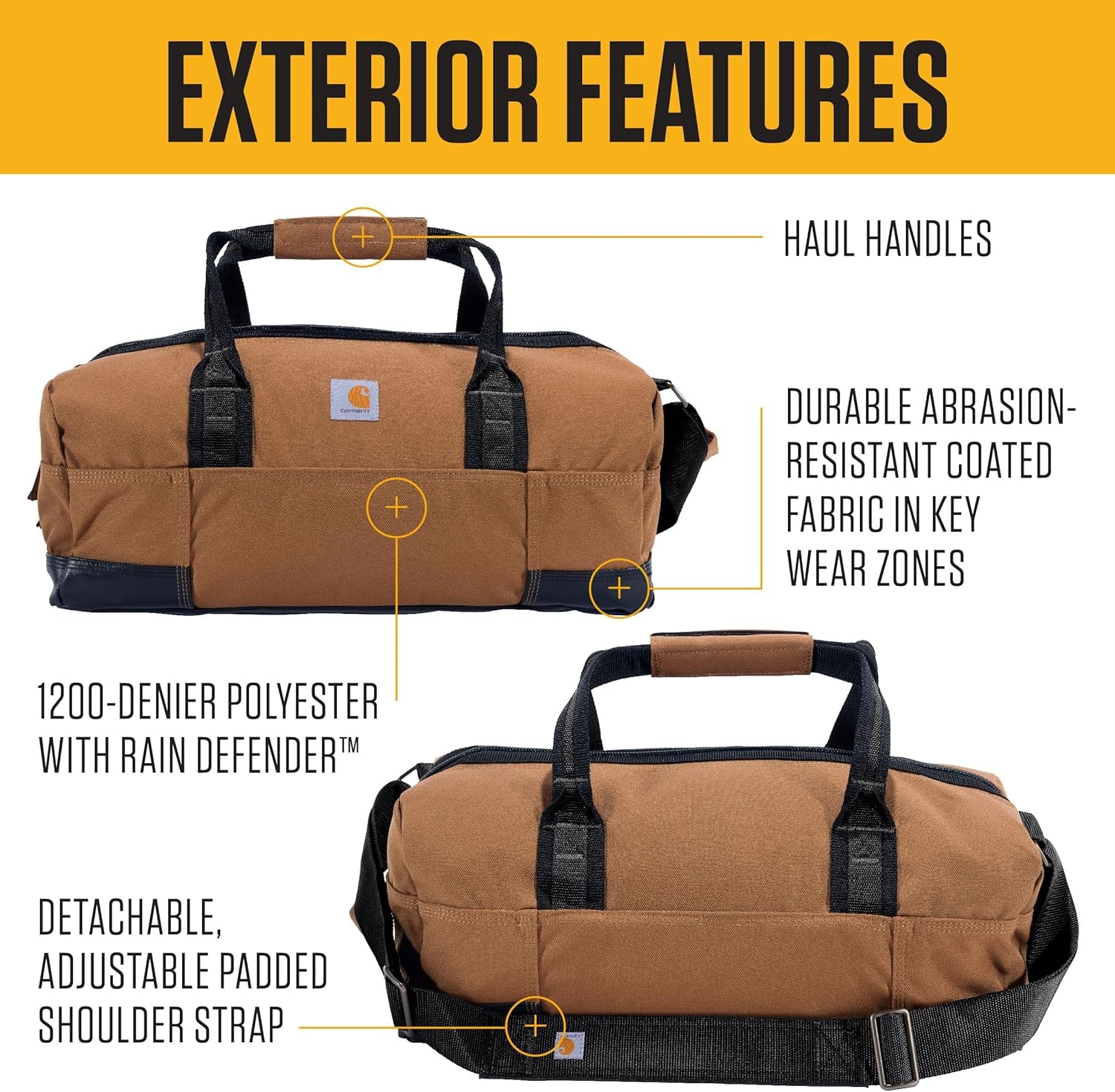 image:imageCarhartt Classic Duffels HeavyDuty Bag for Jobsite Gym and TravelBlack